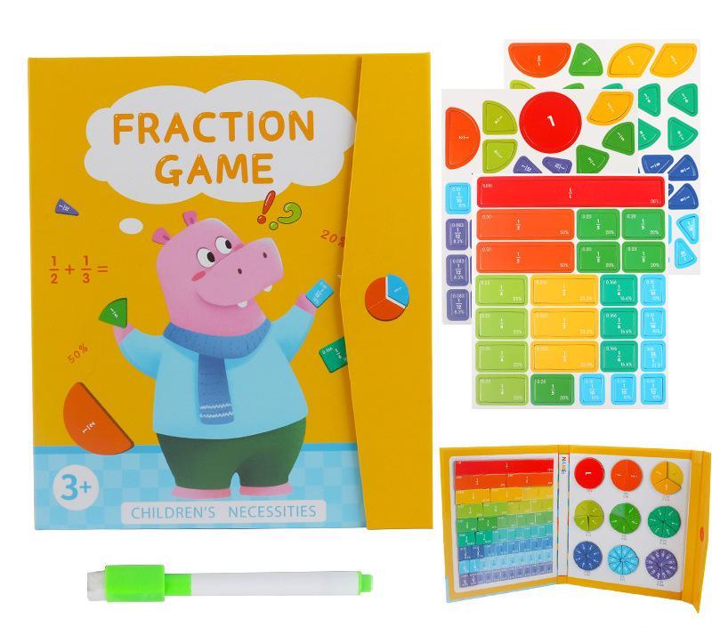 đMontessori Magnetisk bok Fraktionspussel för barn