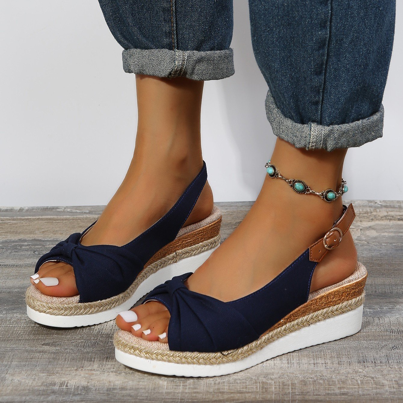 đ„Sista dagen för 40% rabatt - Espadrille Wedge Sandals för kvinnor
