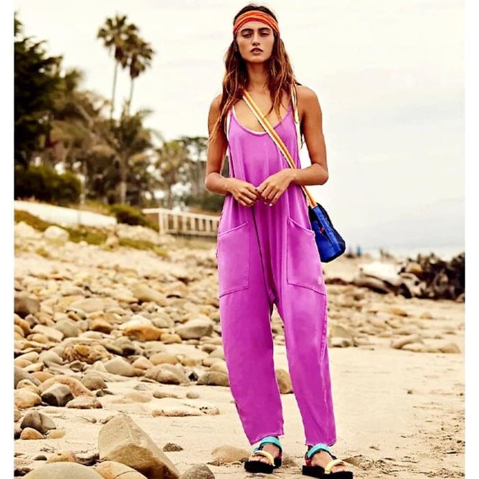 đSommarrea - 49% OFFâ€ïžâđ„Solid V-Neck Sling Pocket Jumpsuit