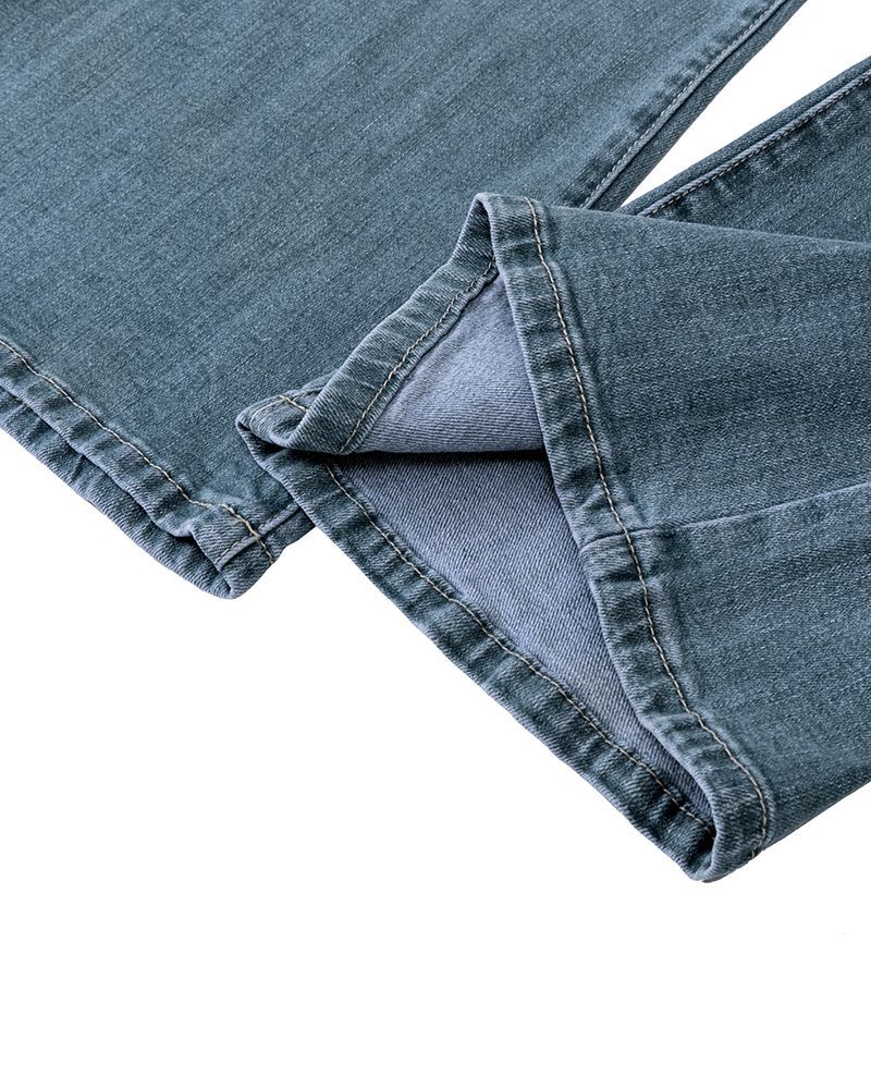 đ„đ„Midiross Vintage Button Side Design Jeans med utsvĂ€ngd midja