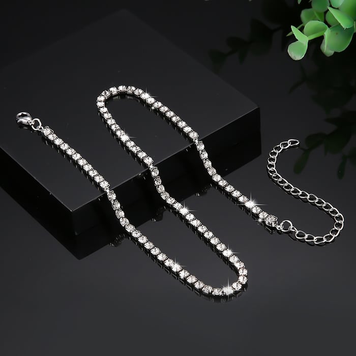 đ„ âCrystalâ tennishalsband + gratis armband
