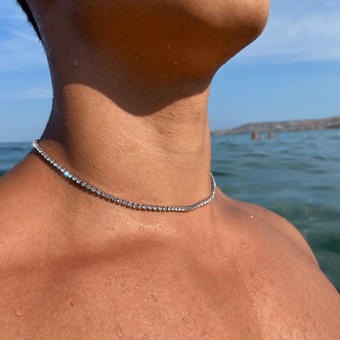 đ„ âCrystalâ tennishalsband + gratis armband