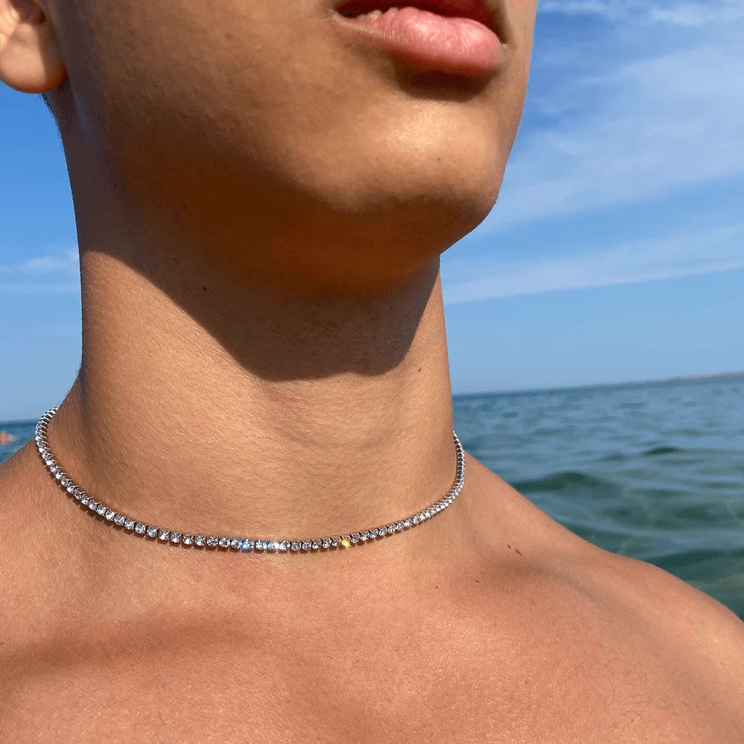 đ„ âCrystalâ tennishalsband + gratis armband