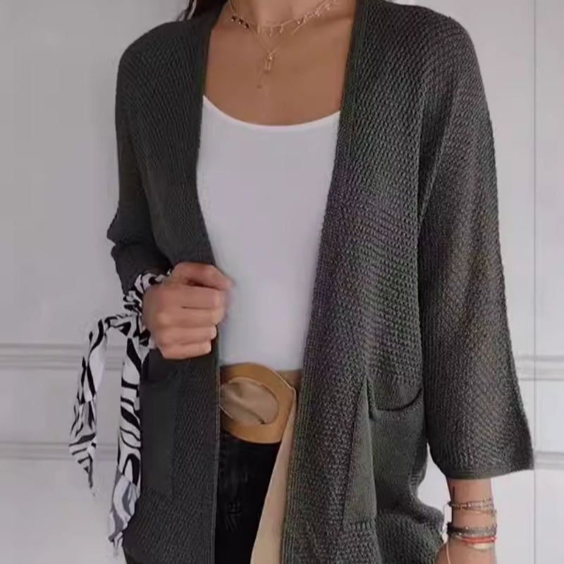 ✨ Casual stickad kappa med öppen front