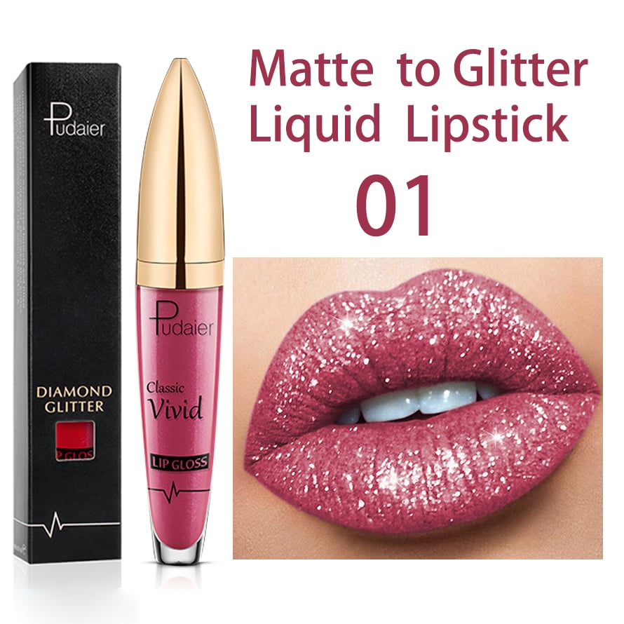 Diamond Lip Gloss Matte To Glitter Flytande läppstift Vattentätt🎁