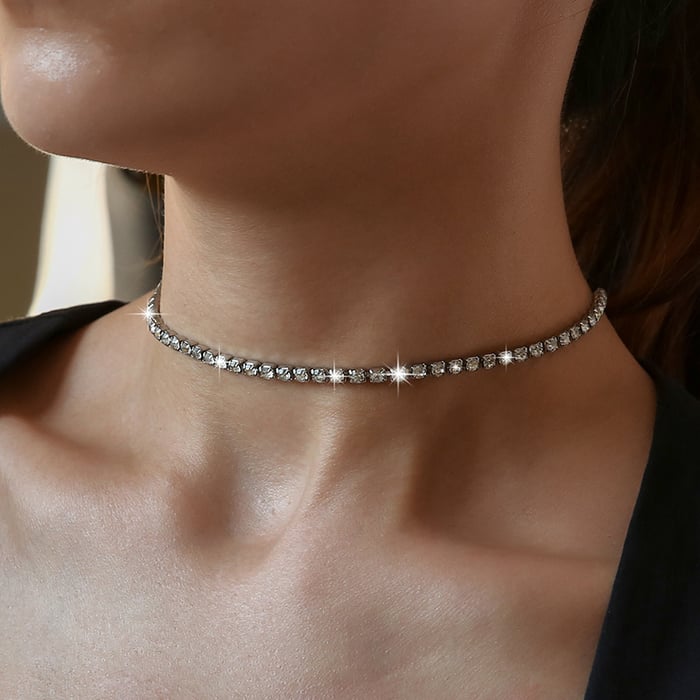 đ„ âCrystalâ tennishalsband + gratis armband