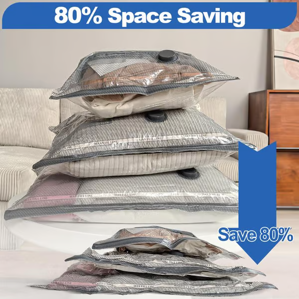 🎁 Hot Sale 50% rabatt 🔥6-pack USB elektriska vakuumkomprimeringspåsar - spara utrymme, res lätt!