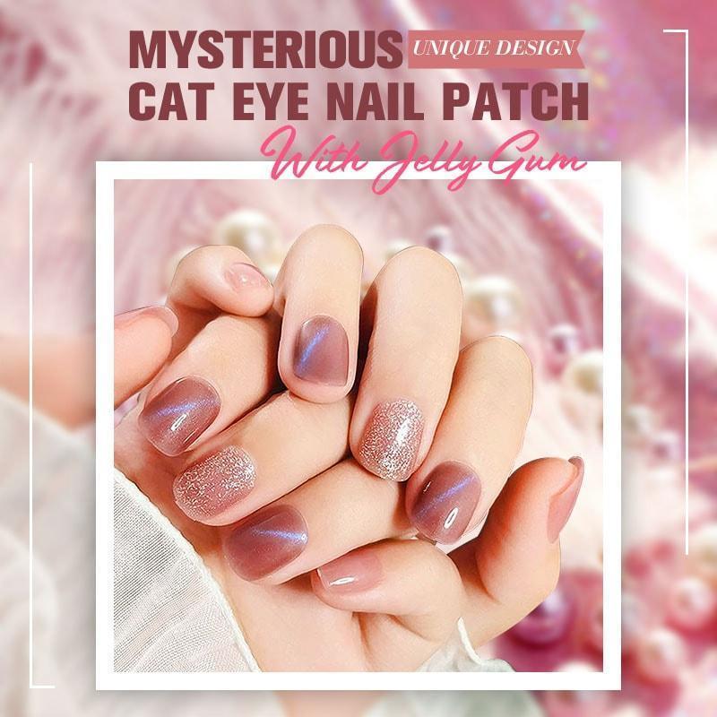 đ„Mystiskt kattögon-nagelplĂ„ster med gelĂ©gummi (24 st)