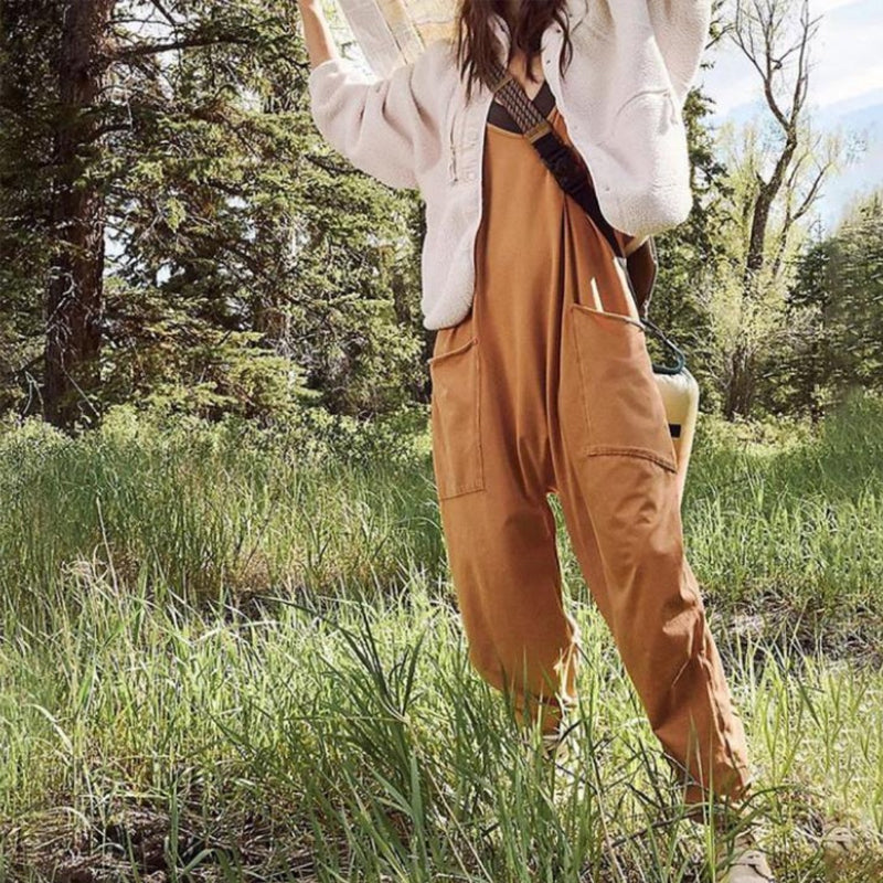 đSommarrea - 49% OFFâ€ïžâđ„Solid V-Neck Sling Pocket Jumpsuit