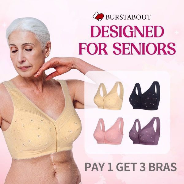 đ„Sista dagen Köp 1 och fĂ„ 2 gratis đ„Design för Senior FrontstĂ€ngning Bomulls-BH-FRI FRAKT