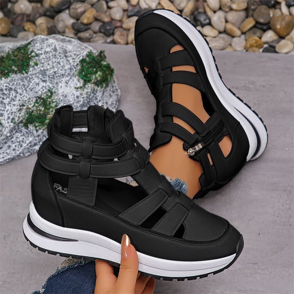 đ„Sista dagen 50% rabatt - BekvĂ€ma lĂ€tta wedge sandaler med dragkedja i sidan