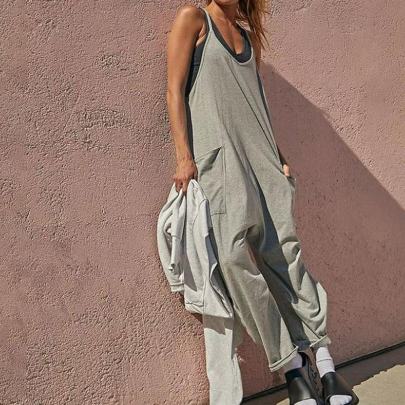 đSommarrea - 49% OFFâ€ïžâđ„Solid V-Neck Sling Pocket Jumpsuit