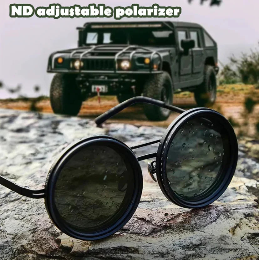đ„Justerbara polariserade runda solglasögon