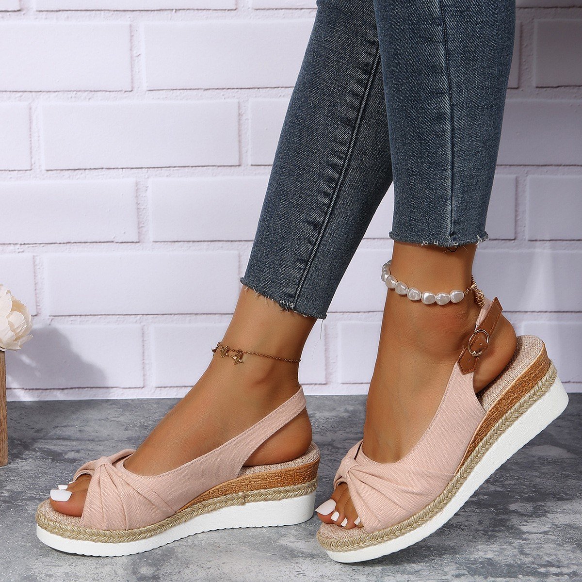 đ„Sista dagen för 40% rabatt - Espadrille Wedge Sandals för kvinnor