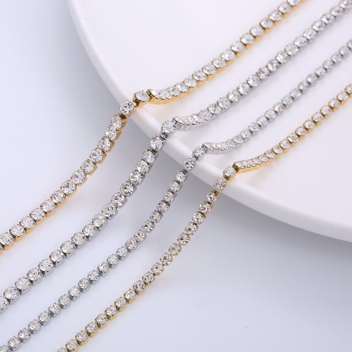 đ„ âCrystalâ tennishalsband + gratis armband