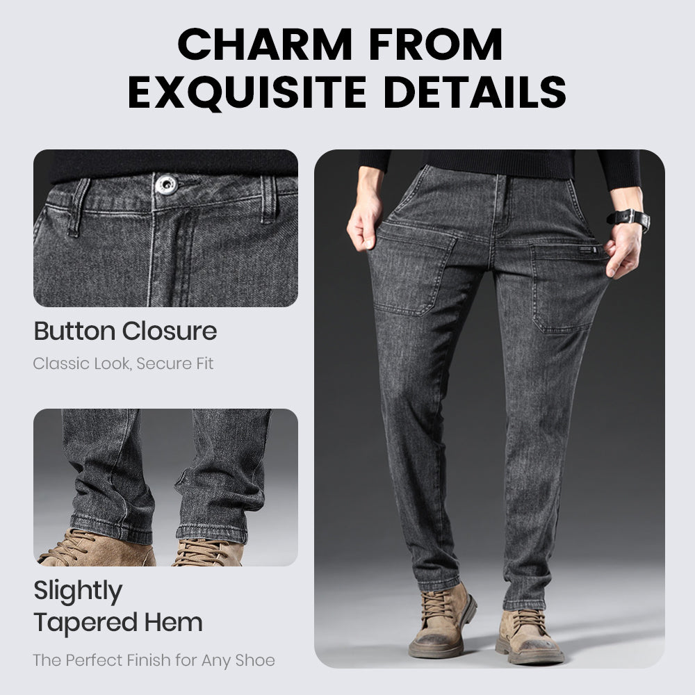 đ„50 % RABATTđSlim fit-jeans med 6 fickor för herr