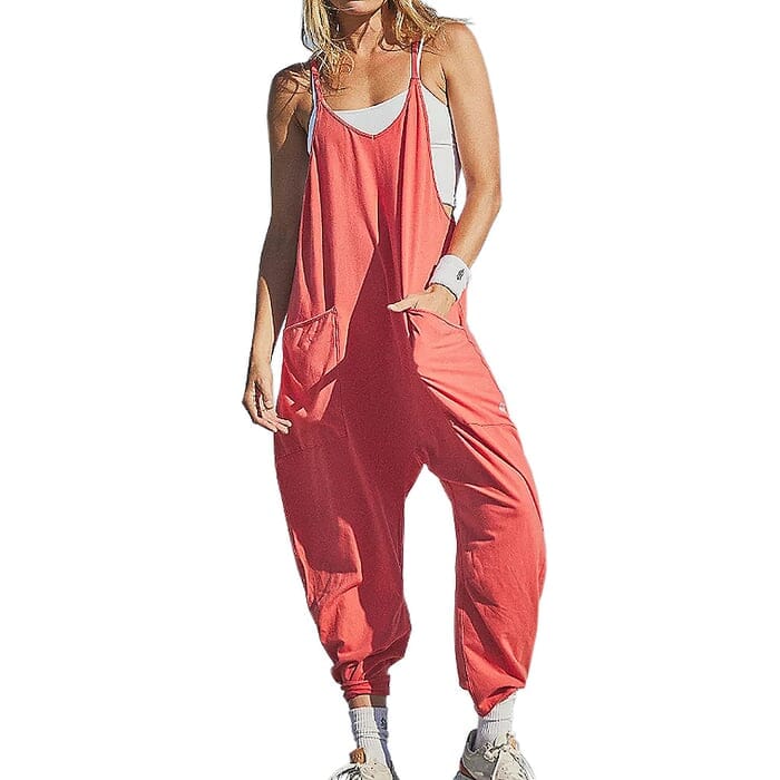 đSommarrea - 49% OFFâ€ïžâđ„Solid V-Neck Sling Pocket Jumpsuit