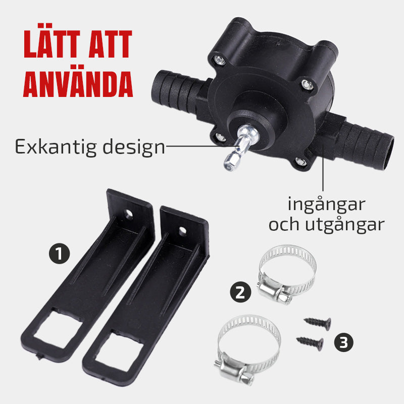 đ„SjĂ€lvsugande vattenöverföringspump med handdriven borrhĂ„lsdrivningđ„