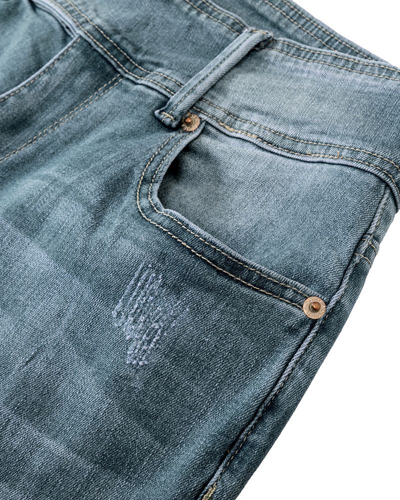 đ„đ„Midiross Vintage Button Side Design Jeans med utsvĂ€ngd midja