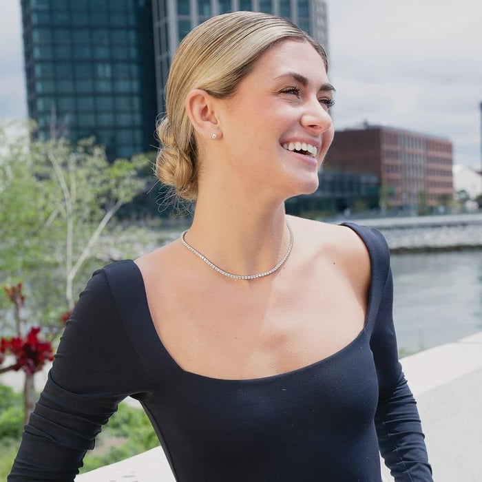 đ„ âCrystalâ tennishalsband + gratis armband