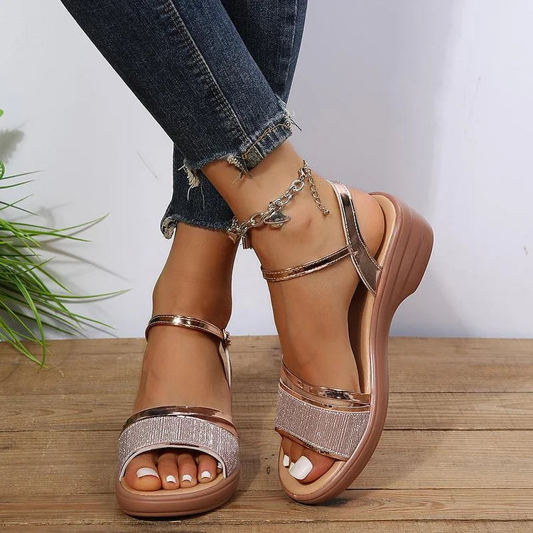 đ„Sista dagens kampanj 50% rabatt - 2024 New Women's Open Toe Wedge Orthopedic Sandals