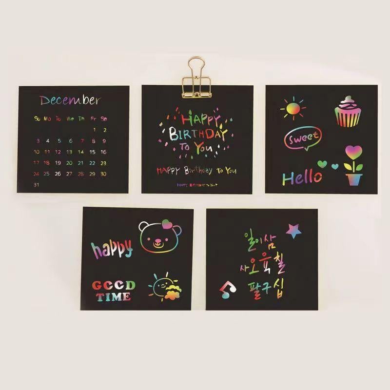 đ
Julklapp 49%OFF-ă100 st/1 SetăDIY Rainbow Magic Scratch Paper Art Set