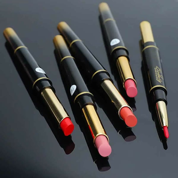 🔥Dubbelsidigt läppstift, automatisk läppenna, matt, vattentät, blekningsfri, non-stick-belagd