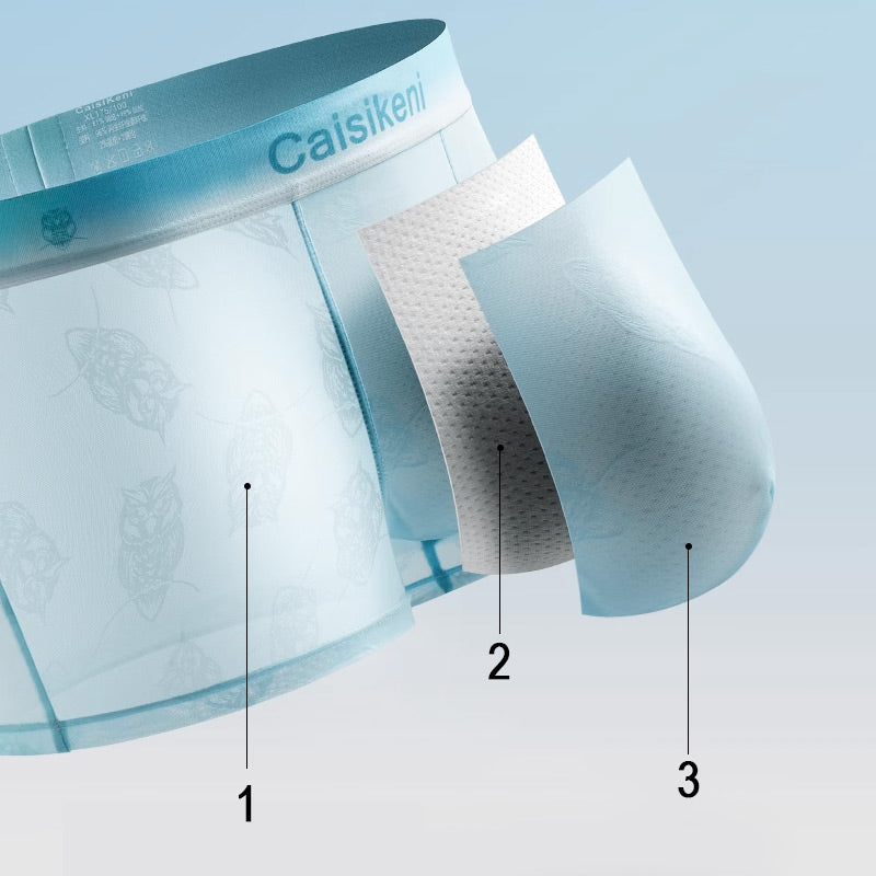 Svalkande, andningsaktiva boxershorts med elastisk midjeresår för män