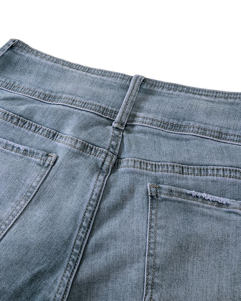 đ„đ„Midiross Vintage Button Side Design Jeans med utsvĂ€ngd midja