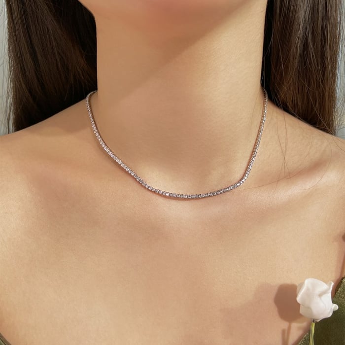 đ„ âCrystalâ tennishalsband + gratis armband