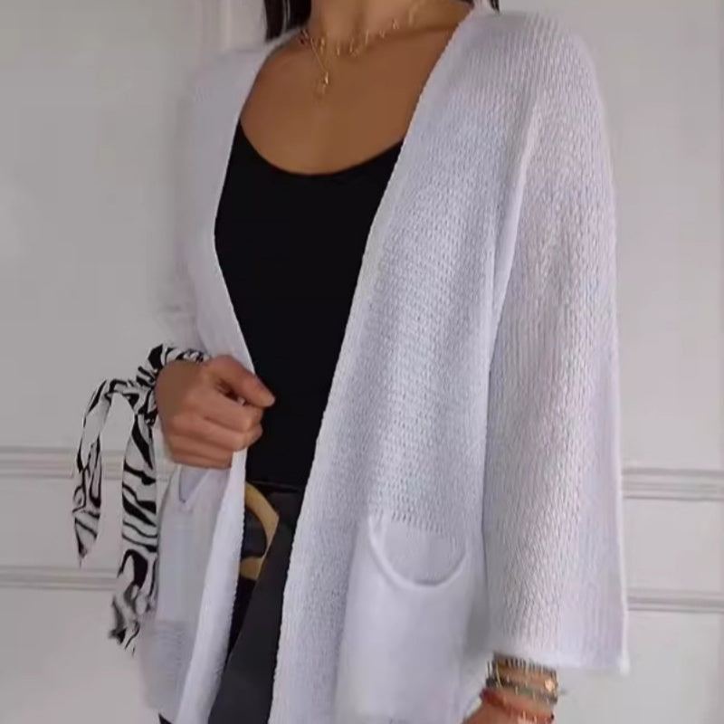 ✨ Casual stickad kappa med öppen front