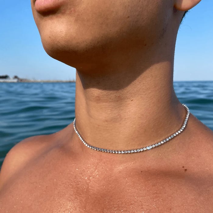 đ„ âCrystalâ tennishalsband + gratis armband