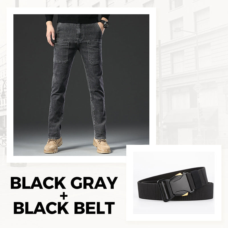 đ„50 % RABATTđSlim fit-jeans med 6 fickor för herr