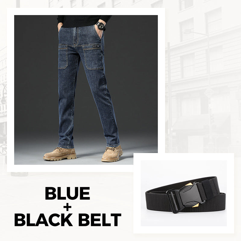 đ„50 % RABATTđSlim fit-jeans med 6 fickor för herr