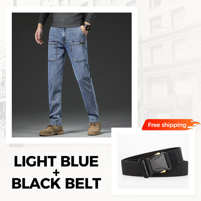 đ„50 % RABATTđSlim fit-jeans med 6 fickor för herr