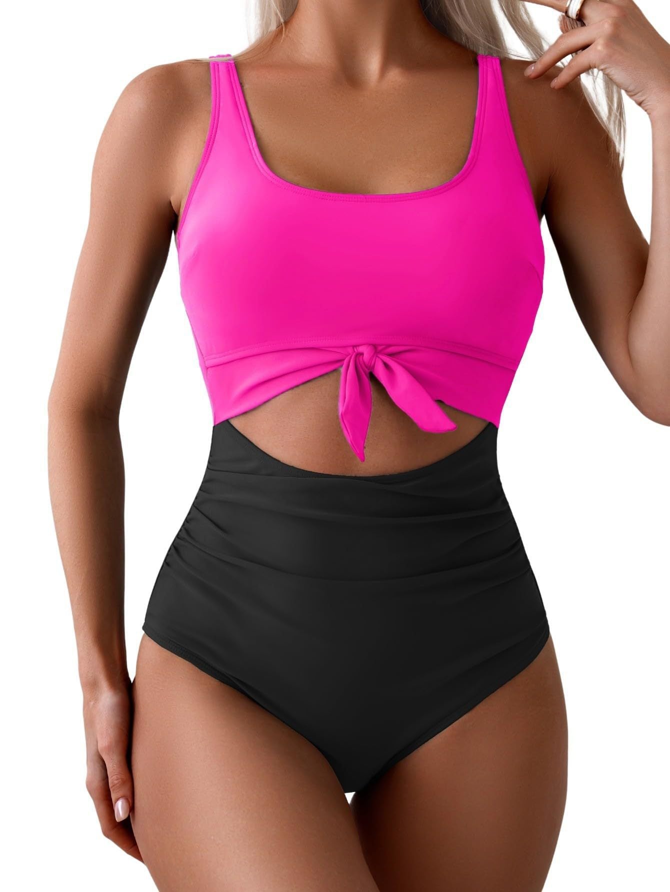 đ„2025 SUMMER 50% OFFđRuched Tie-Knot Tummy Control One-Piece Swimsuit