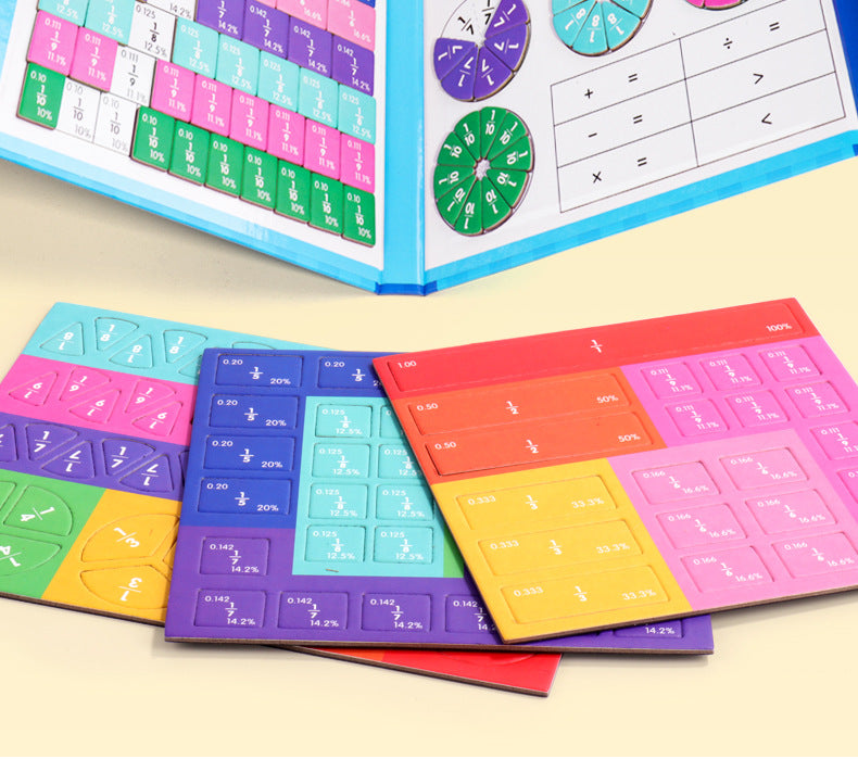 đMontessori Magnetisk bok Fraktionspussel för barn