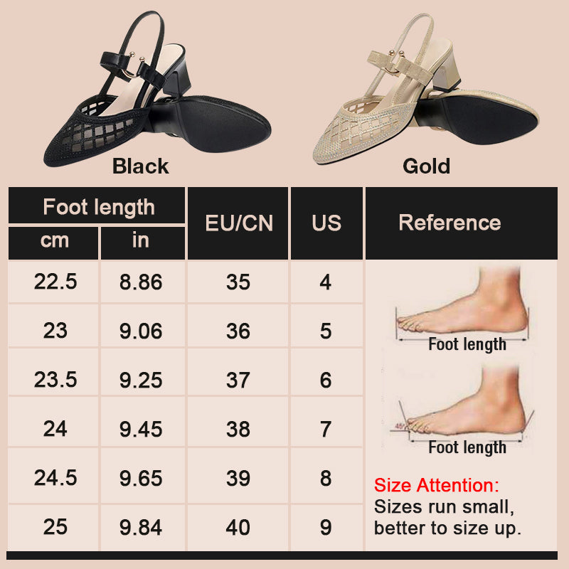 đHot Sale 40% OFFâłPointy Toe Ankle Strap Rhinestone Sandaler