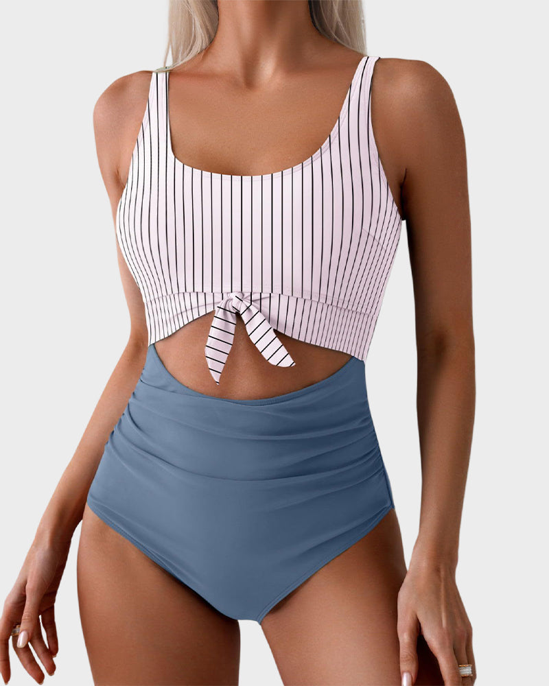 đ„2025 SUMMER 50% OFFđRuched Tie-Knot Tummy Control One-Piece Swimsuit