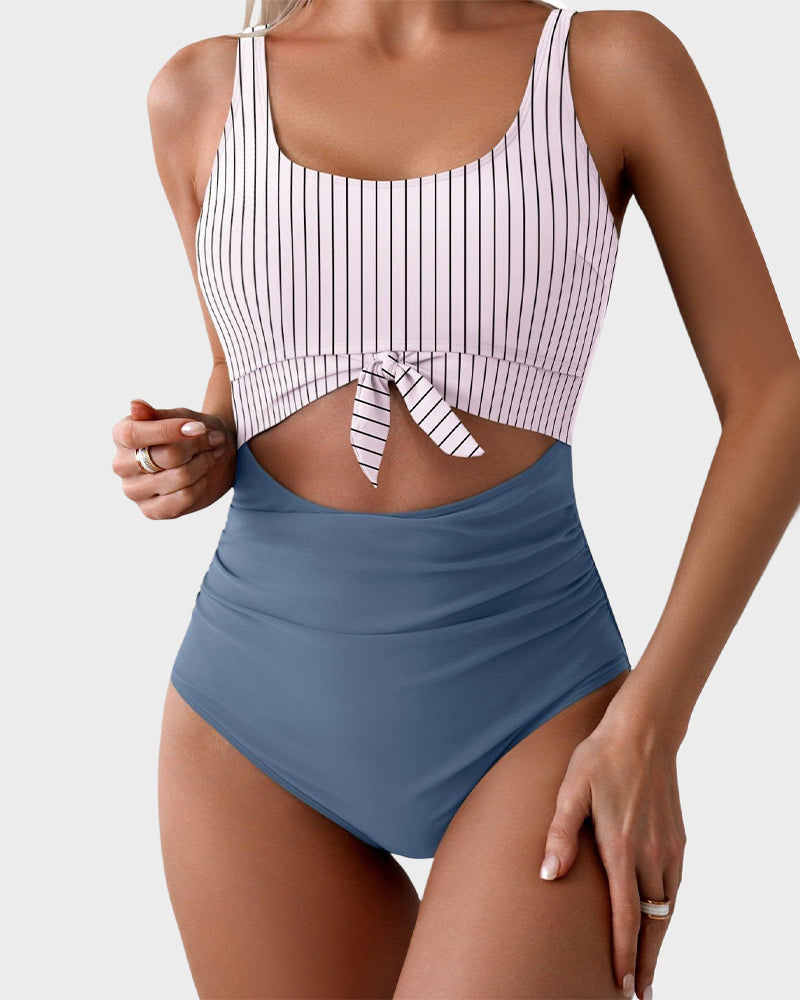 đ„2025 SUMMER 50% OFFđRuched Tie-Knot Tummy Control One-Piece Swimsuit