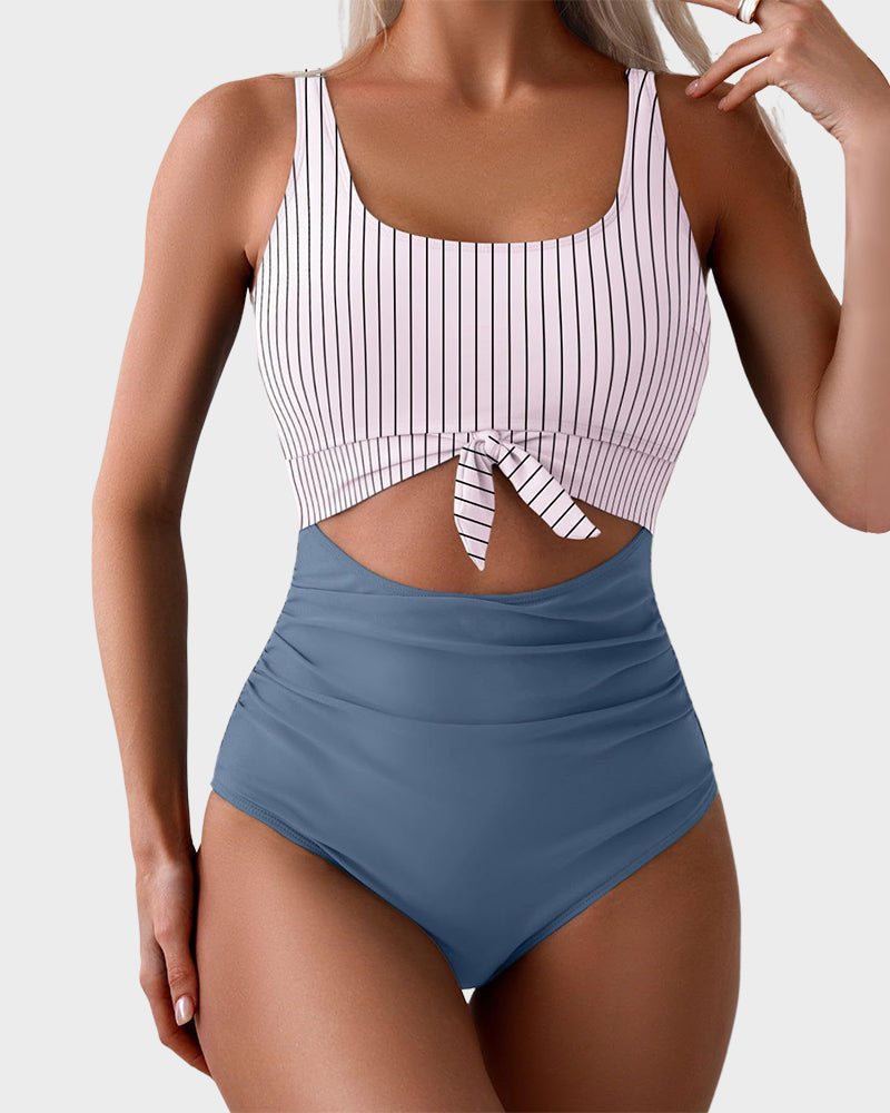 đ„2025 SUMMER 50% OFFđRuched Tie-Knot Tummy Control One-Piece Swimsuit