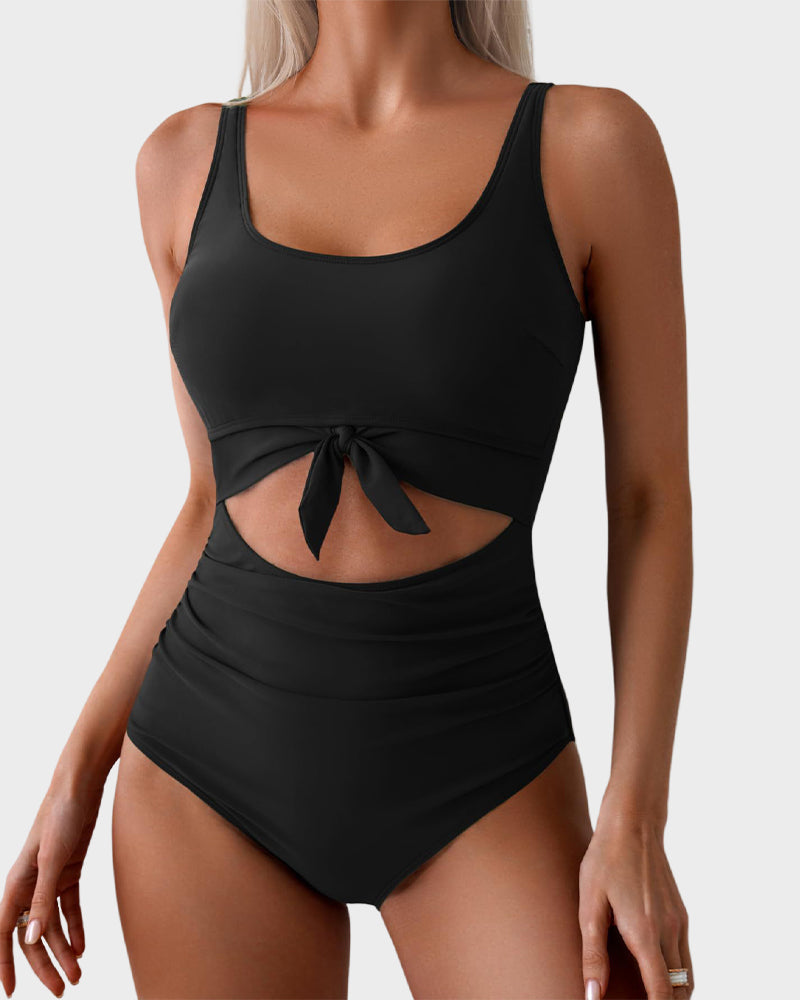 đ„2025 SUMMER 50% OFFđRuched Tie-Knot Tummy Control One-Piece Swimsuit