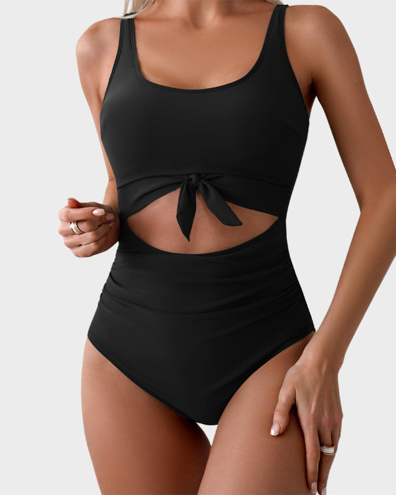 đ„2025 SUMMER 50% OFFđRuched Tie-Knot Tummy Control One-Piece Swimsuit