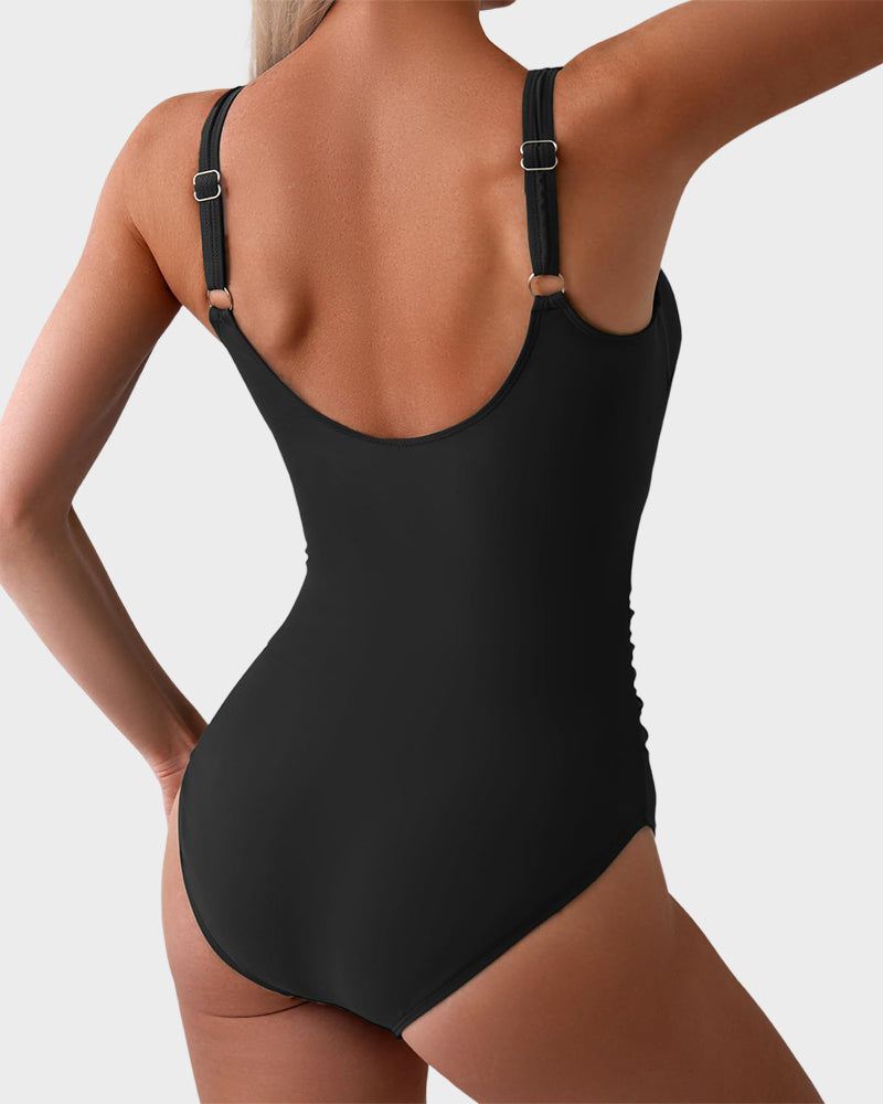 đ„2025 SUMMER 50% OFFđRuched Tie-Knot Tummy Control One-Piece Swimsuit