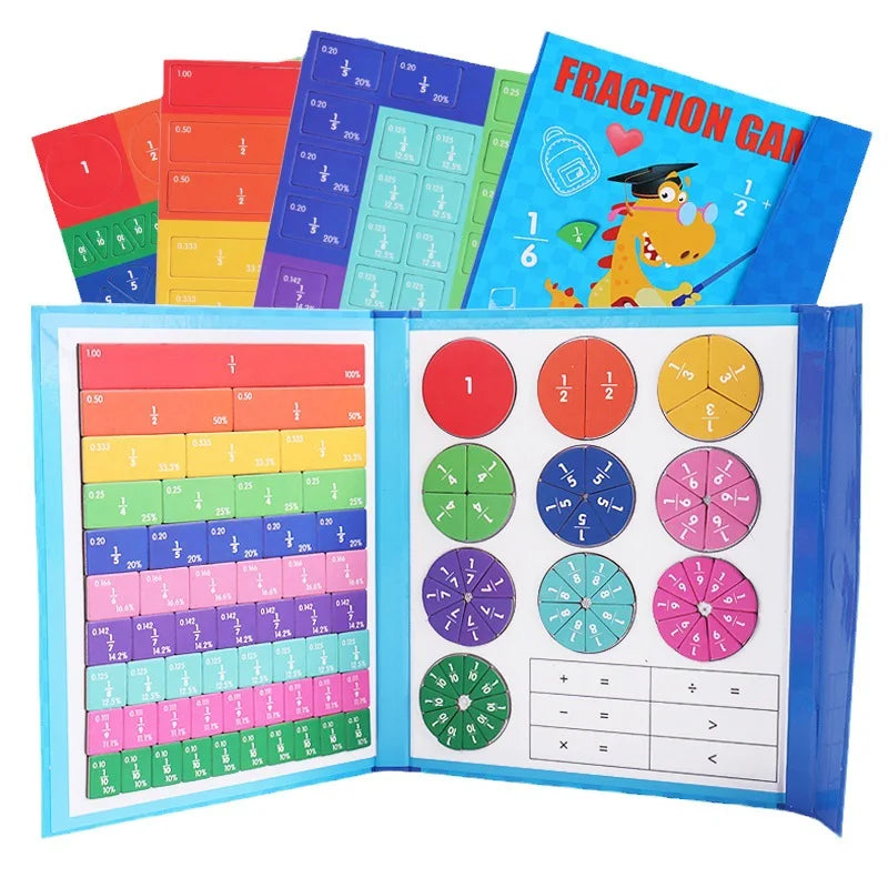 đMontessori Magnetisk bok Fraktionspussel för barn