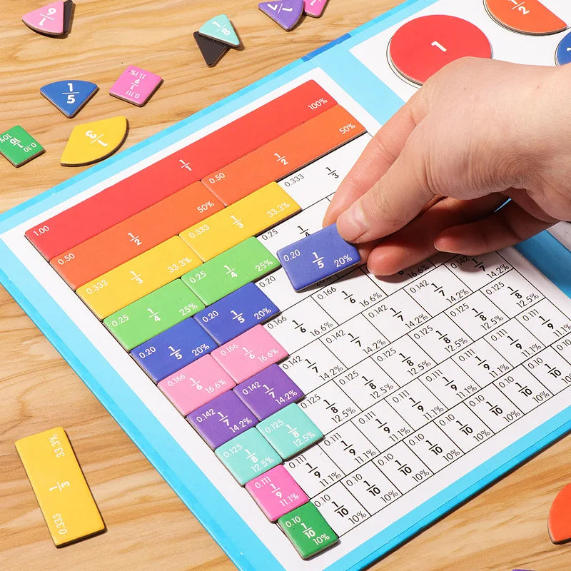 đMontessori Magnetisk bok Fraktionspussel för barn