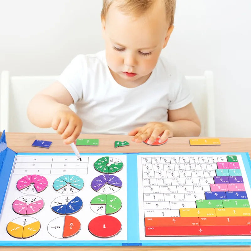 đMontessori Magnetisk bok Fraktionspussel för barn