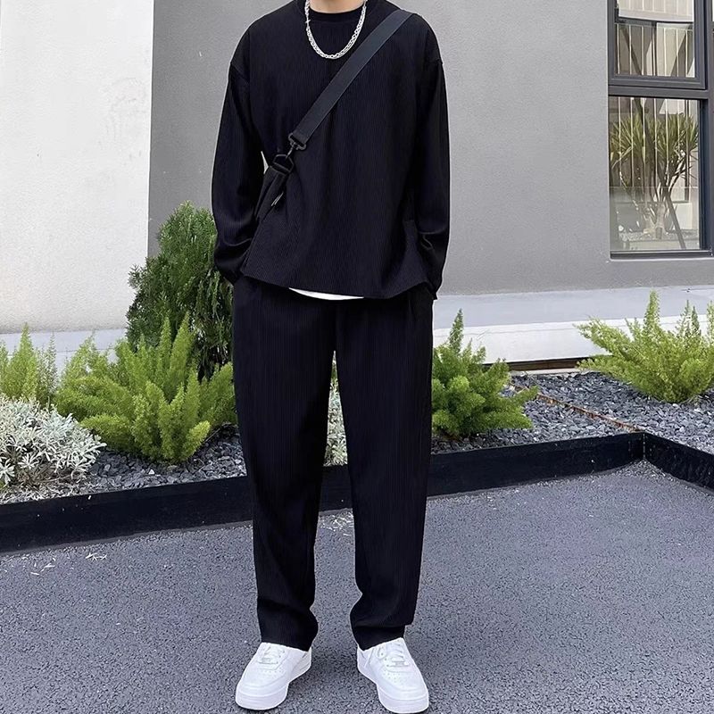 Mäns lösa fashionabla långärmade 2-delade set (50% rabatt)
