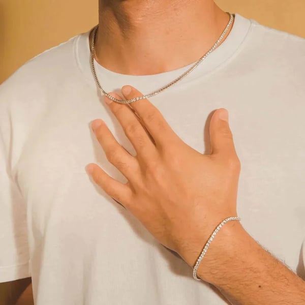 đ„ âCrystalâ tennishalsband + gratis armband