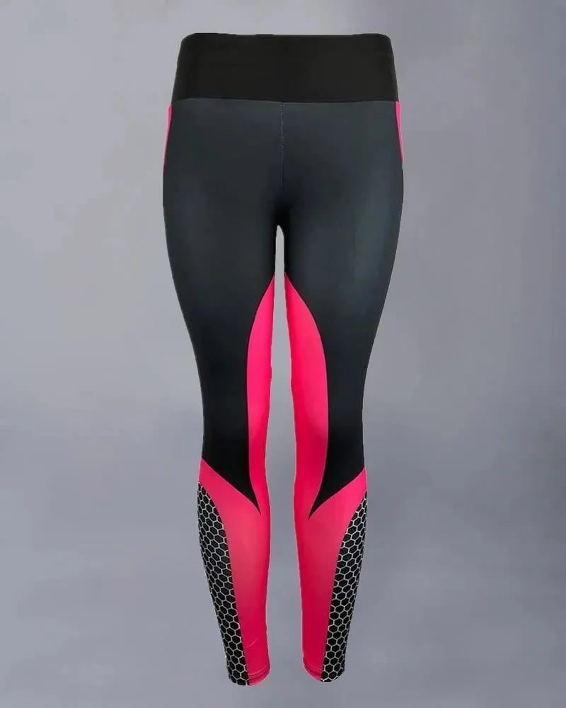 🍑Colorblock Butt Lifting Sportleggings med hög midja